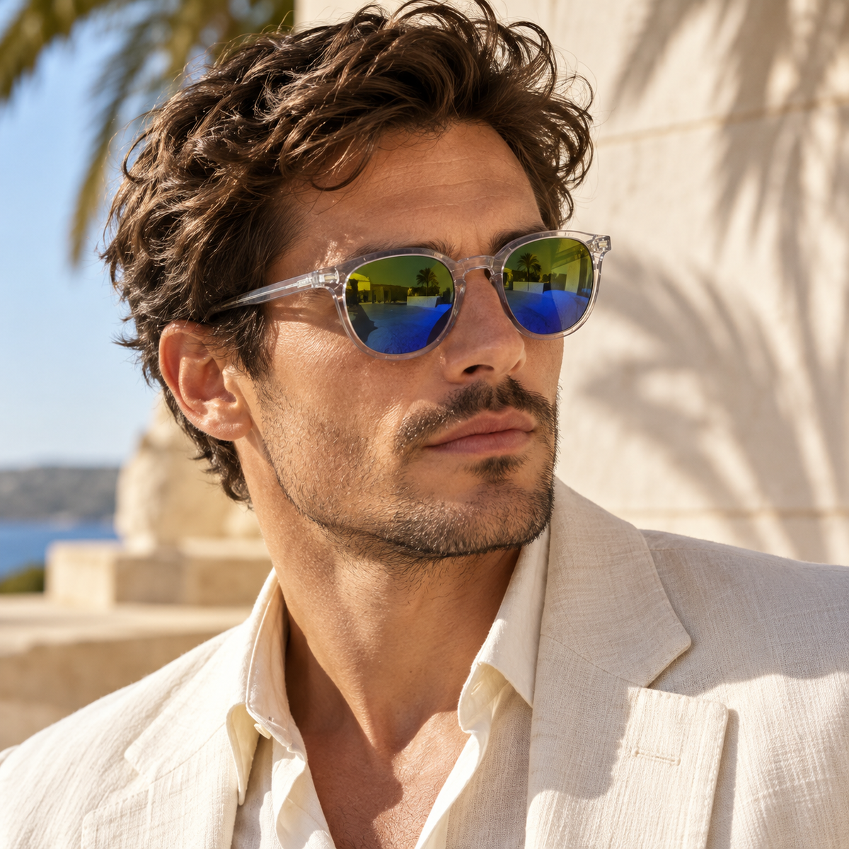 OLAYZ Model #6 Miroir jaune-bleu — porté